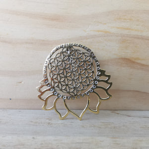 Premium Brass Brooch Flower of Life Lotus